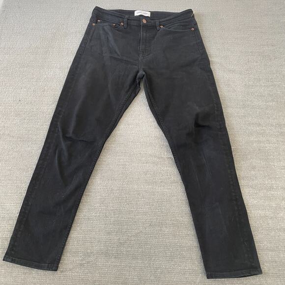 Samsoe Samsoe Jeans Mens 32x28 Black Cosmo Tapered Leg Zipper FlyCasual Stretch - Picture 1 of 9